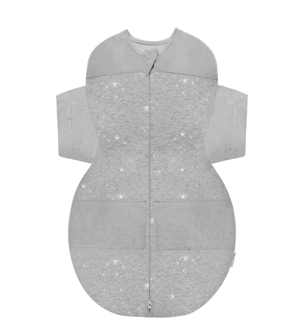 NWT HAPPIEST BABY 100% Organic SNOO Sleep Sack Stars Gray Large 4/6 Months